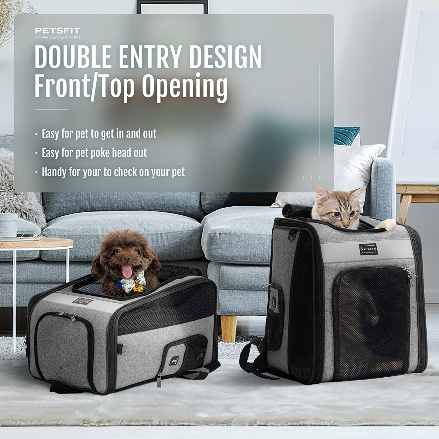 Travel in Style: Cozy Cat & Dog Backpack Carrier with Plush Comfort & Breathable Design – Perfect for Adventures up to 22 Lbs! 🐾🦮🏕️