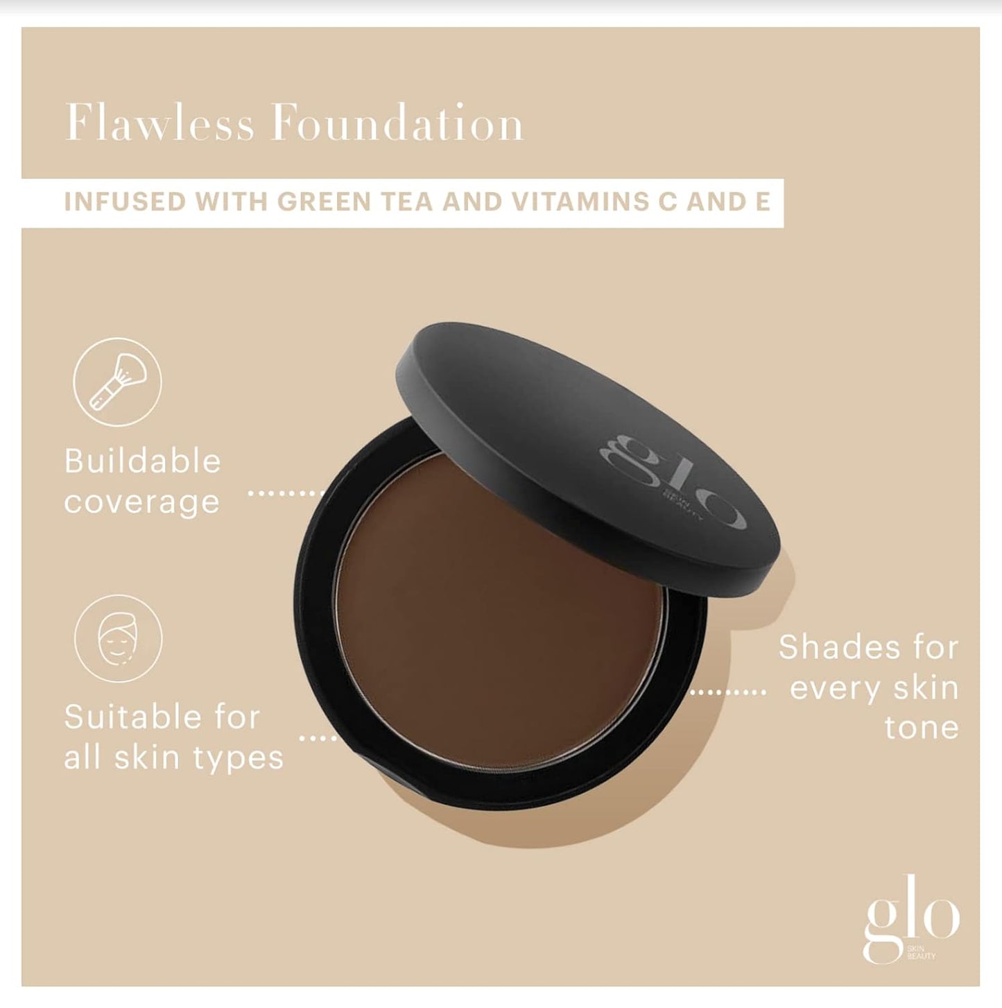 Pressed Base Powder Foundation in Cocoa Medium - Achieve Flawless, Radiant Skin with a Natural, Second-Skin Finish