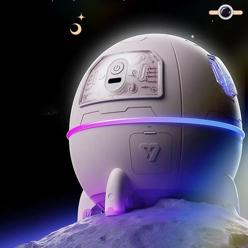 GalaxyGlow Space Capsule Humidifier – USB Type-C Portable Cool Mist with Night Light