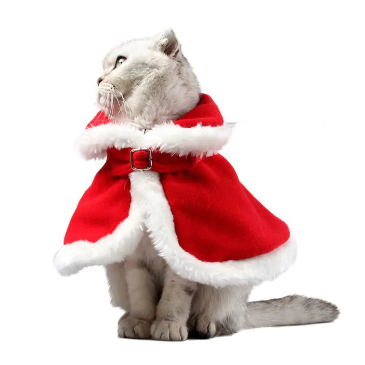 Cat Christmas Cloak - Red