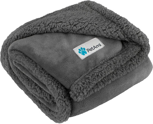 Snuggle Up! 🐾 Soft & Cozy Reversible Dog Blanket for Your Furry Friends – Perfect for Couches, Cars & More! 🐶💖 29x40 Dark Gray