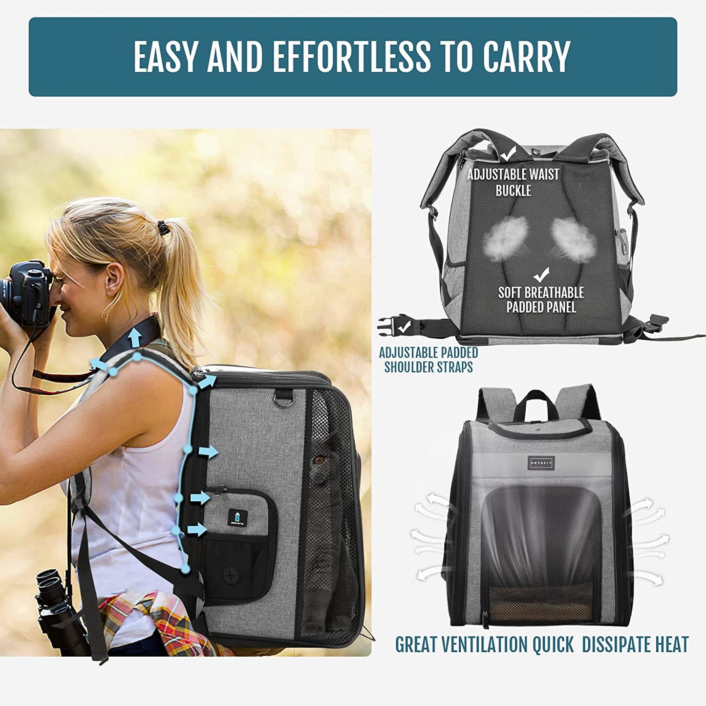 Travel in Style: Cozy Cat & Dog Backpack Carrier with Plush Comfort & Breathable Design – Perfect for Adventures up to 22 Lbs! 🐾🦮🏕️